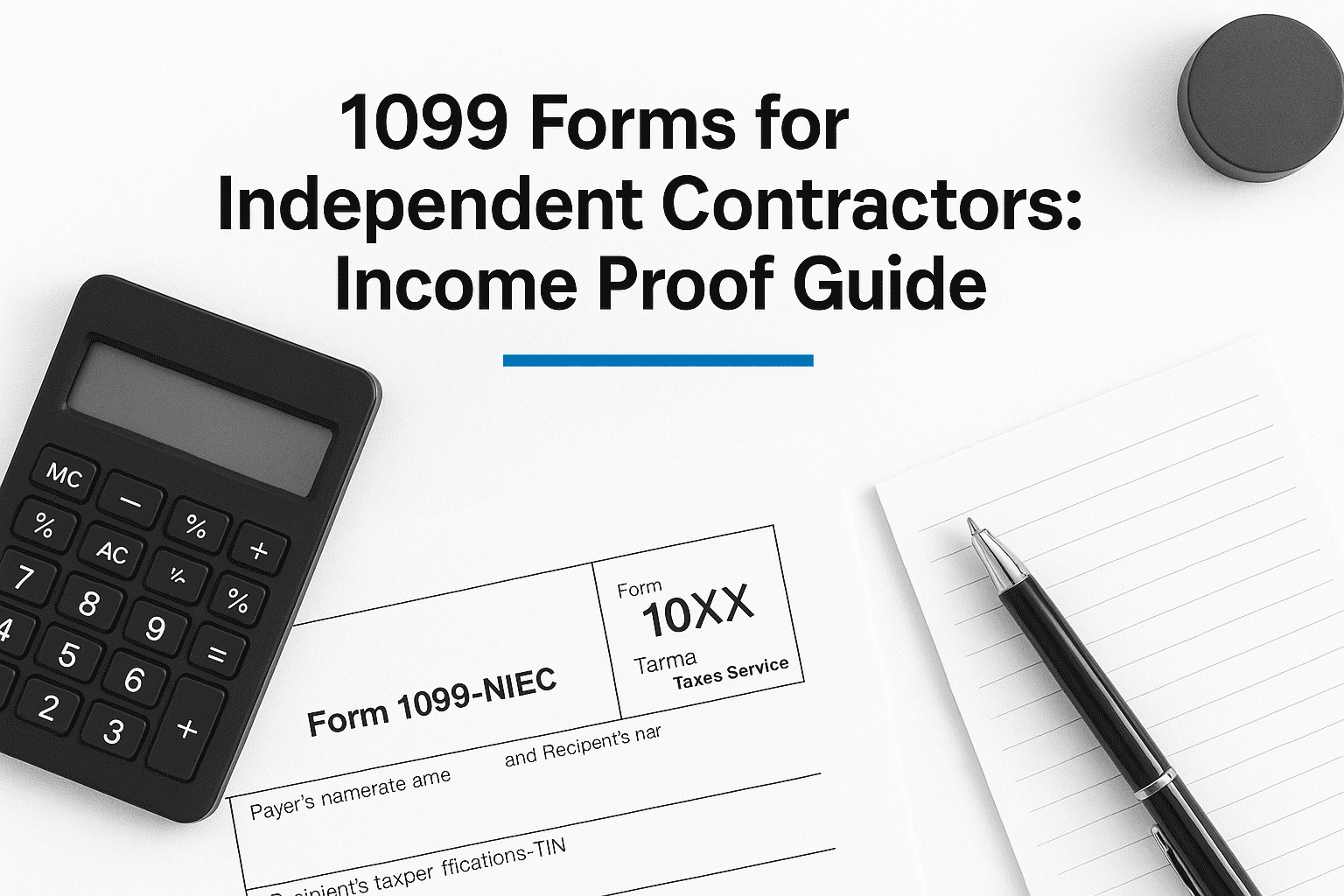 1099 Forms for Independent Contractors: Income Proof Guide 1 Illustration showing 1099 forms for independent contractors used as income proof