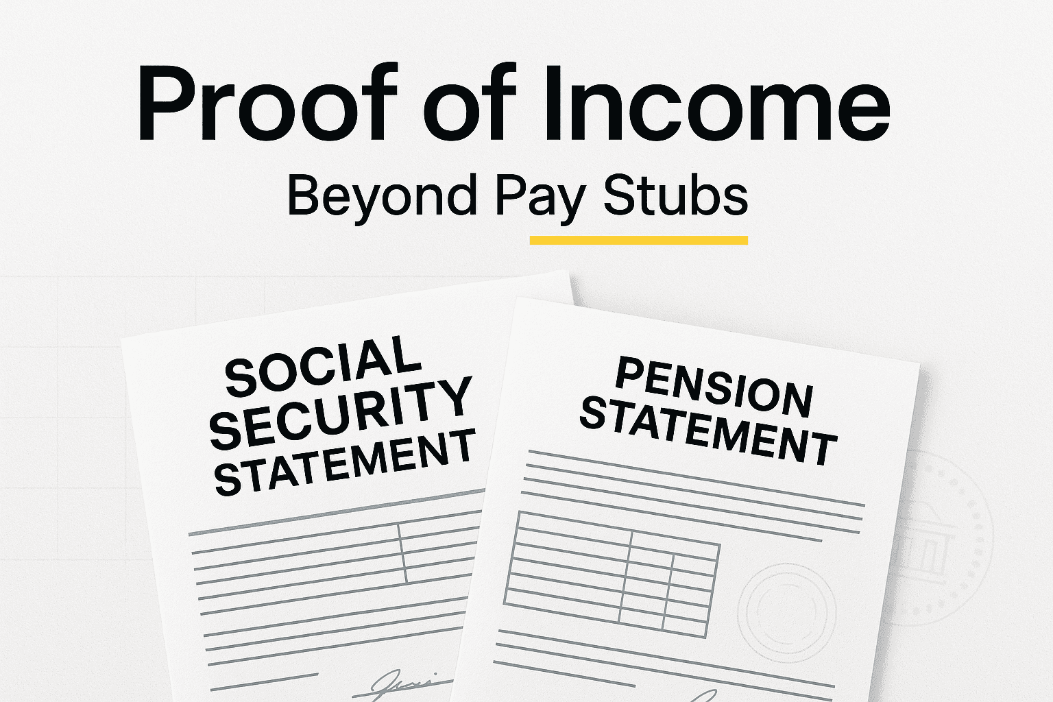 Proof of Income beyond pay stubs – social security and pension statements