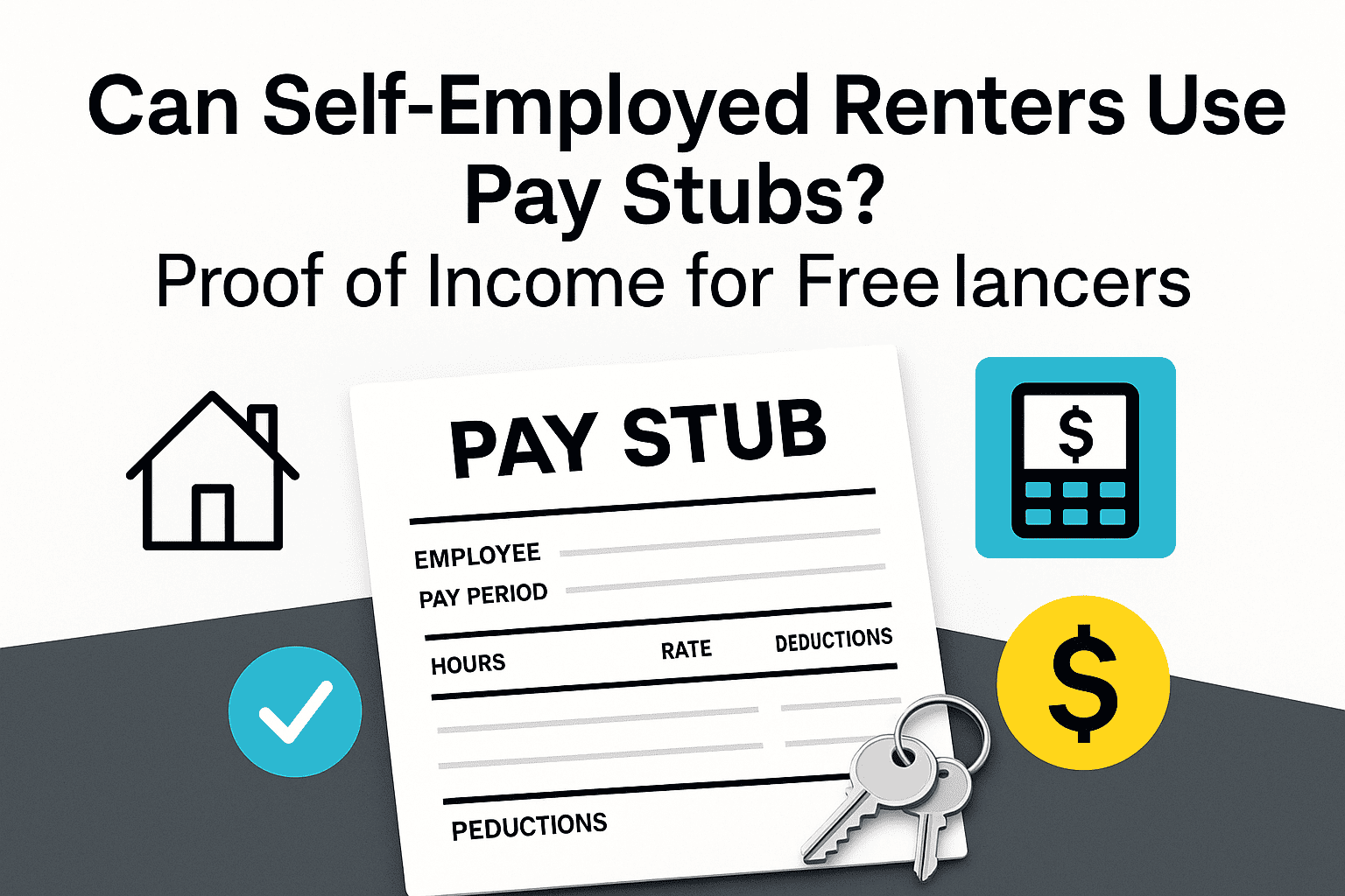 Can Self‑Employed Renters Use Pay Stubs? Proof of Income for Freelancers 1 Self‑employed renters pay stubs: freelancer reviewing compliant documents on a laptop