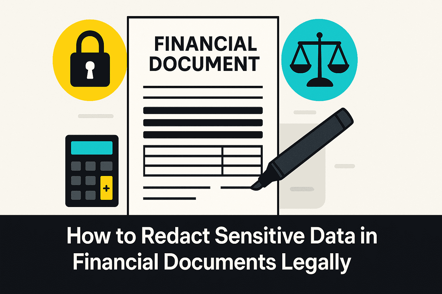 How to Redact Sensitive Data in Financial Documents Legally 1 Illustration showing lawful redaction of sensitive data in financial documents