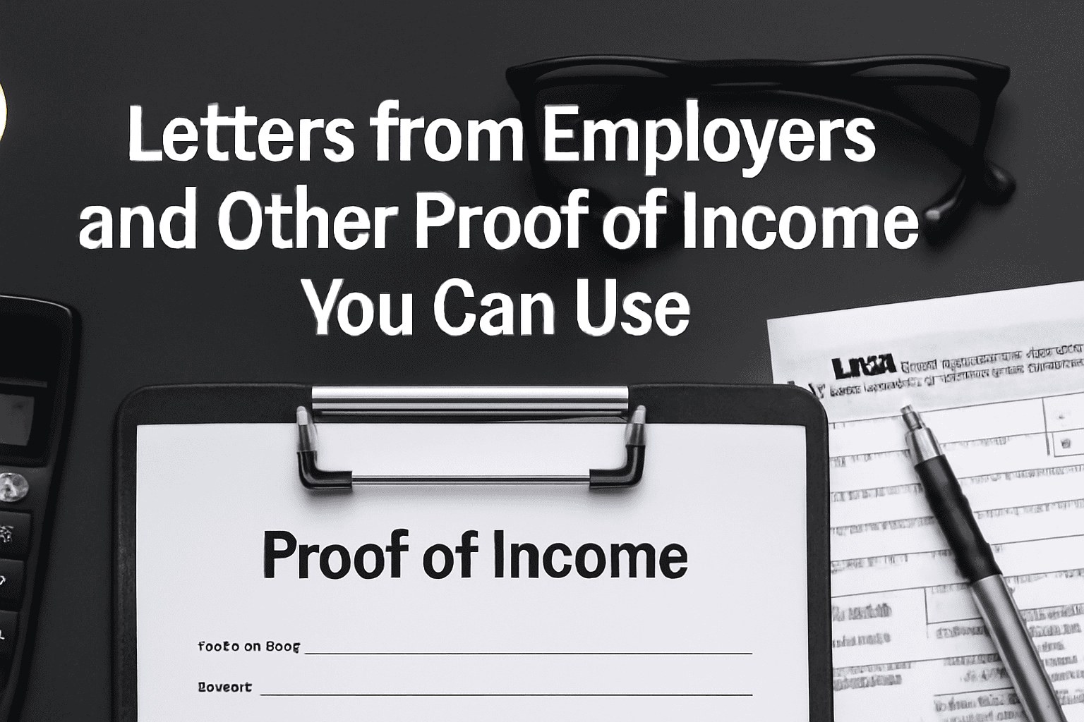 Letters from Employers and Other Proof of Income You Can Use 1 Illustration of employer letter alongside pay stubs and bank statements