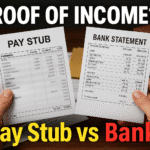 Comparison of pay stub and bank statement used for proof of income