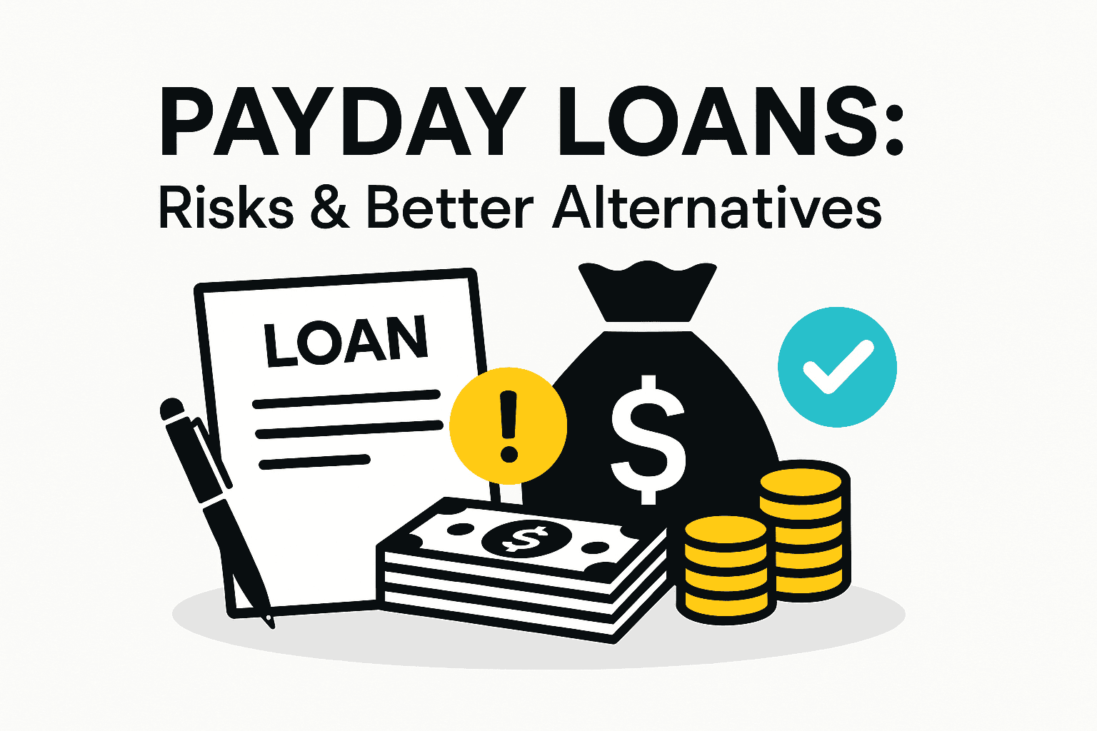Illustration depicting payday loans risks and safer alternatives