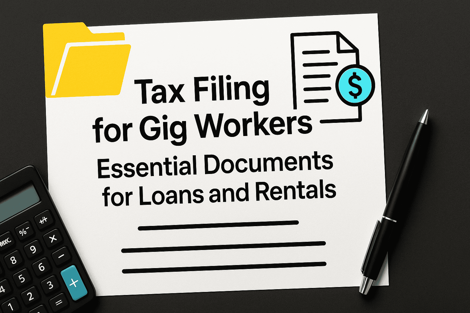 Tax Filing for Gig Workers: Essential Documents for Loans and Rentals 1 Gig worker preparing tax documents for loan and rental applications