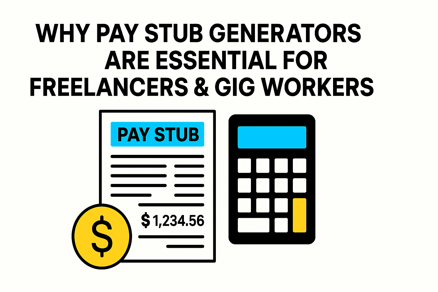 Illustration of a freelancer reviewing a digital pay stub on a laptop