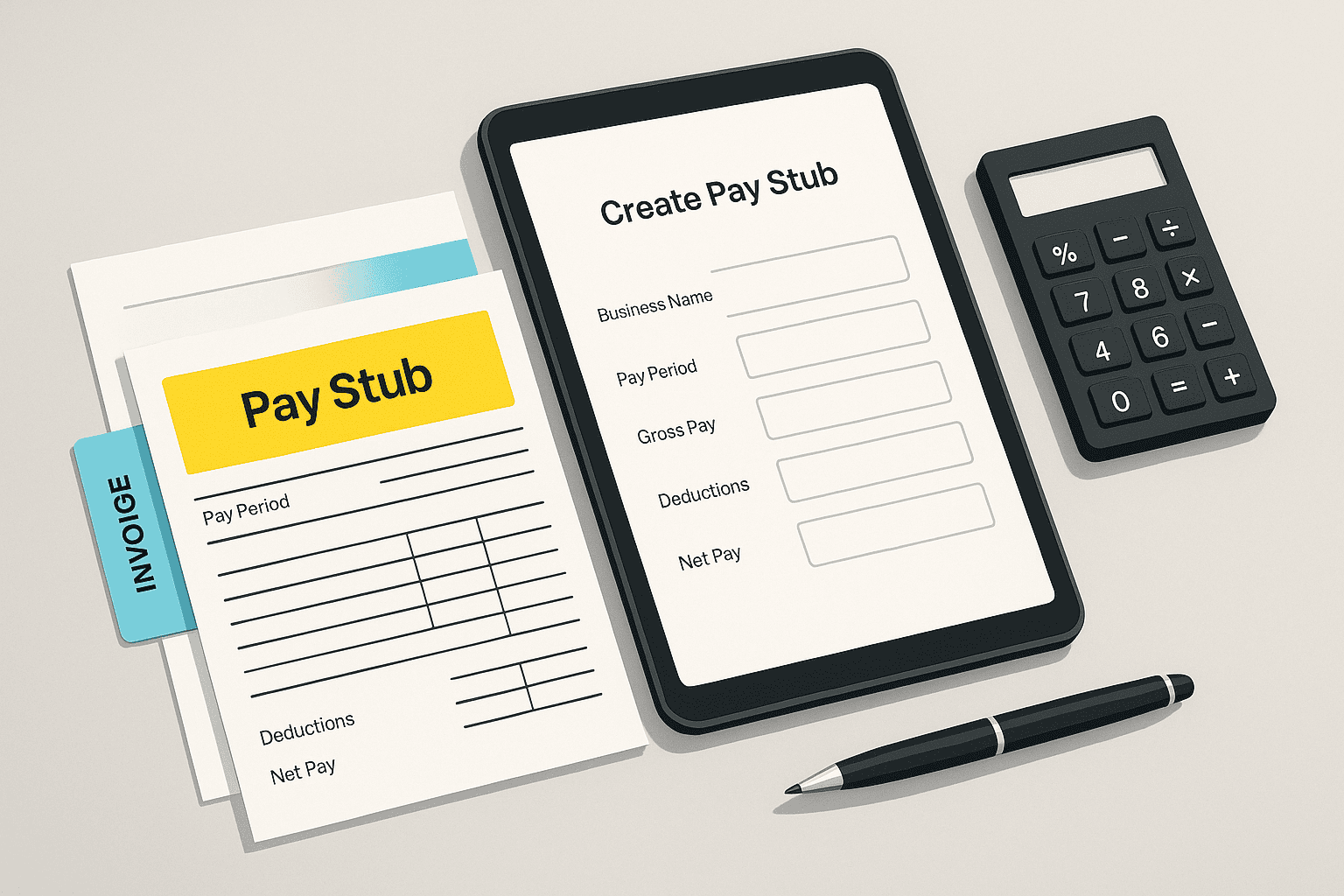 How to Create Legal Pay Stubs When You’re Self‑Employed 1 Illustration of the steps to prepare a compliant self-employed pay stub and supporting documents
