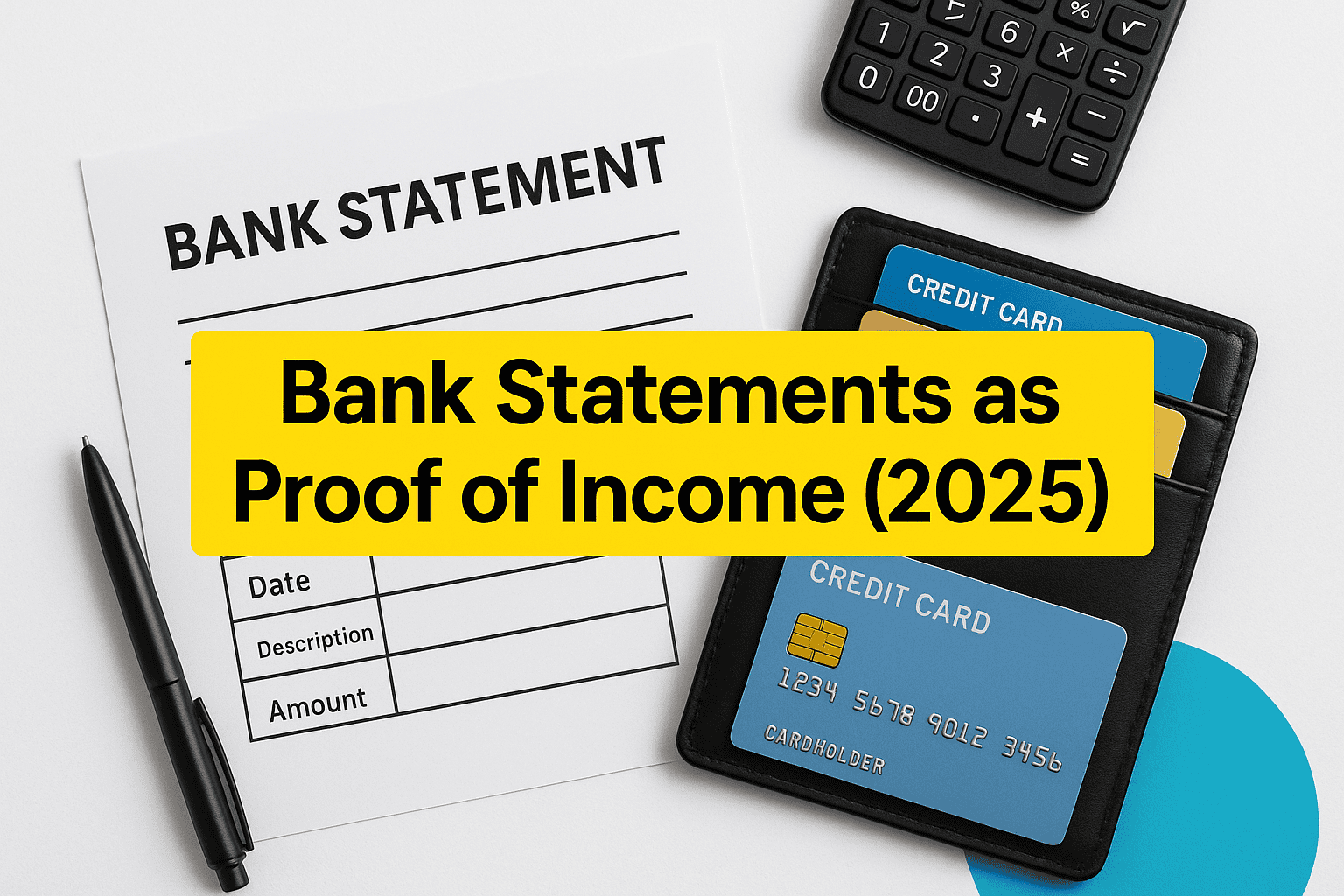 Bank Statements as Proof of Income (2025) 1 Illustration of a person reviewing bank statements on a laptop with financial charts