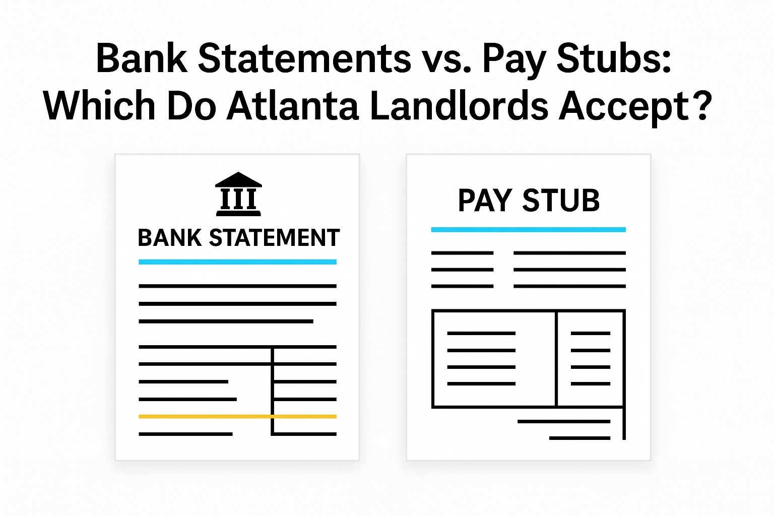 Bank statements and pay stubs side by side showing comparison