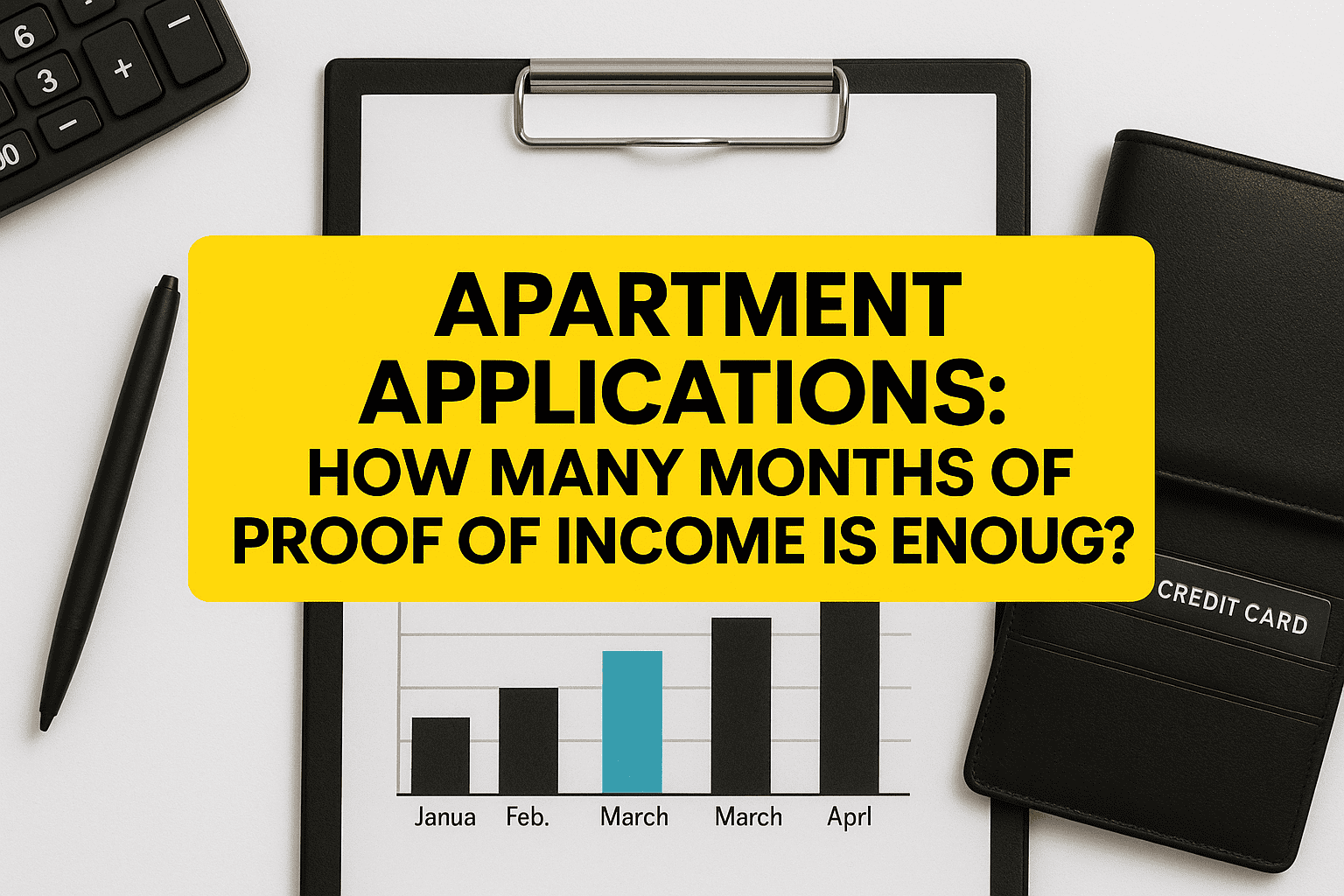 illustration depicting monthly income documents for apartment application