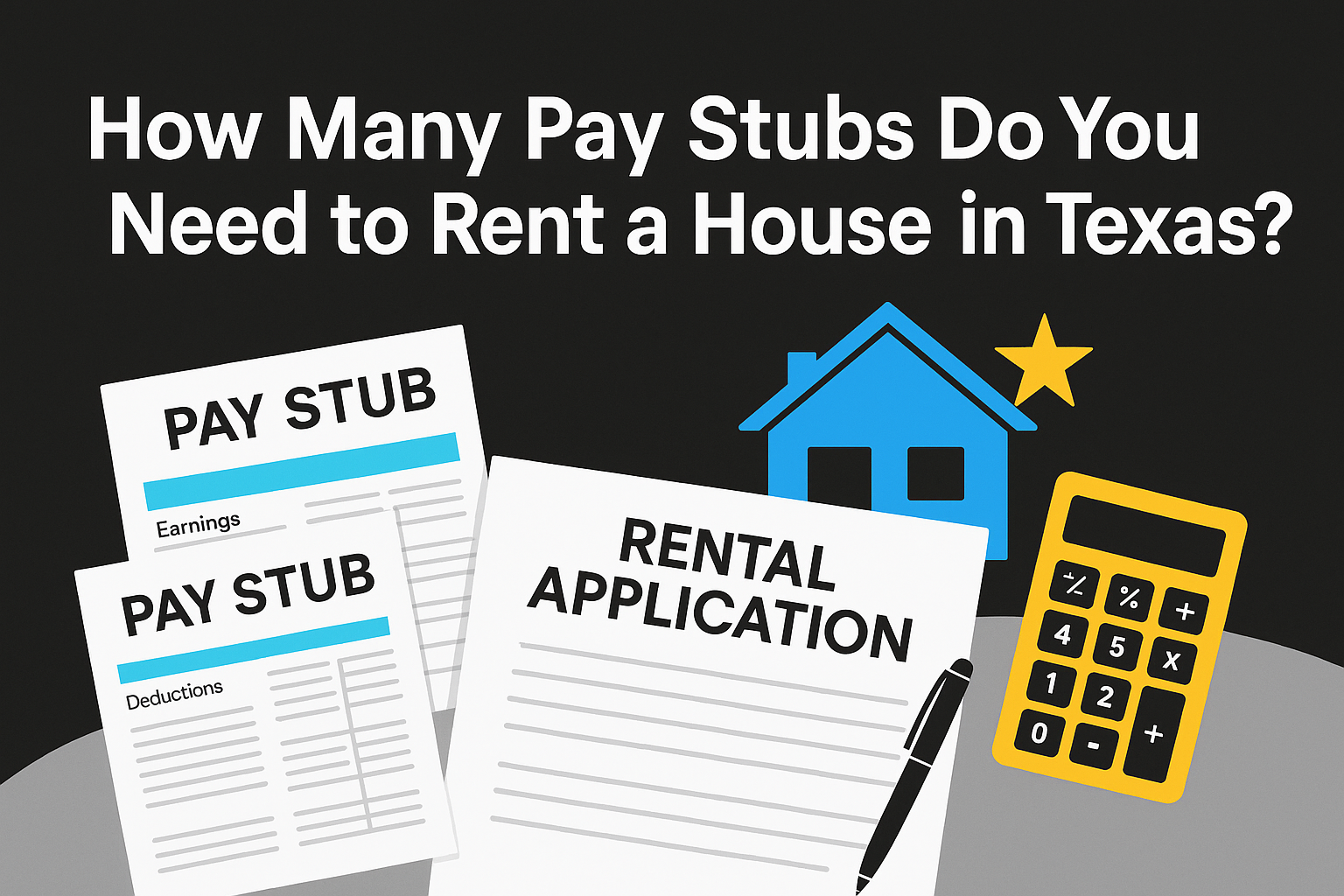 How Many Pay Stubs Do You Need to Rent a House in Texas? 1 Describe the image in a short sentence