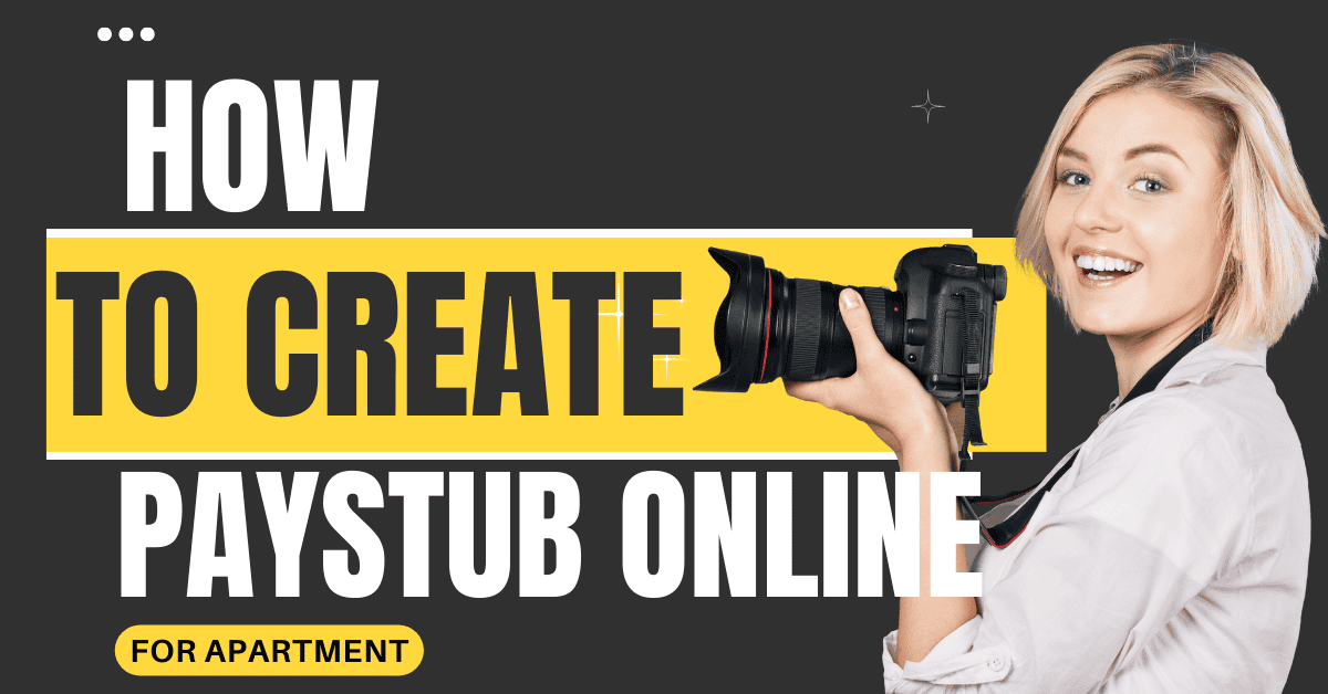 A stylized illustration of a pay stub being generated online