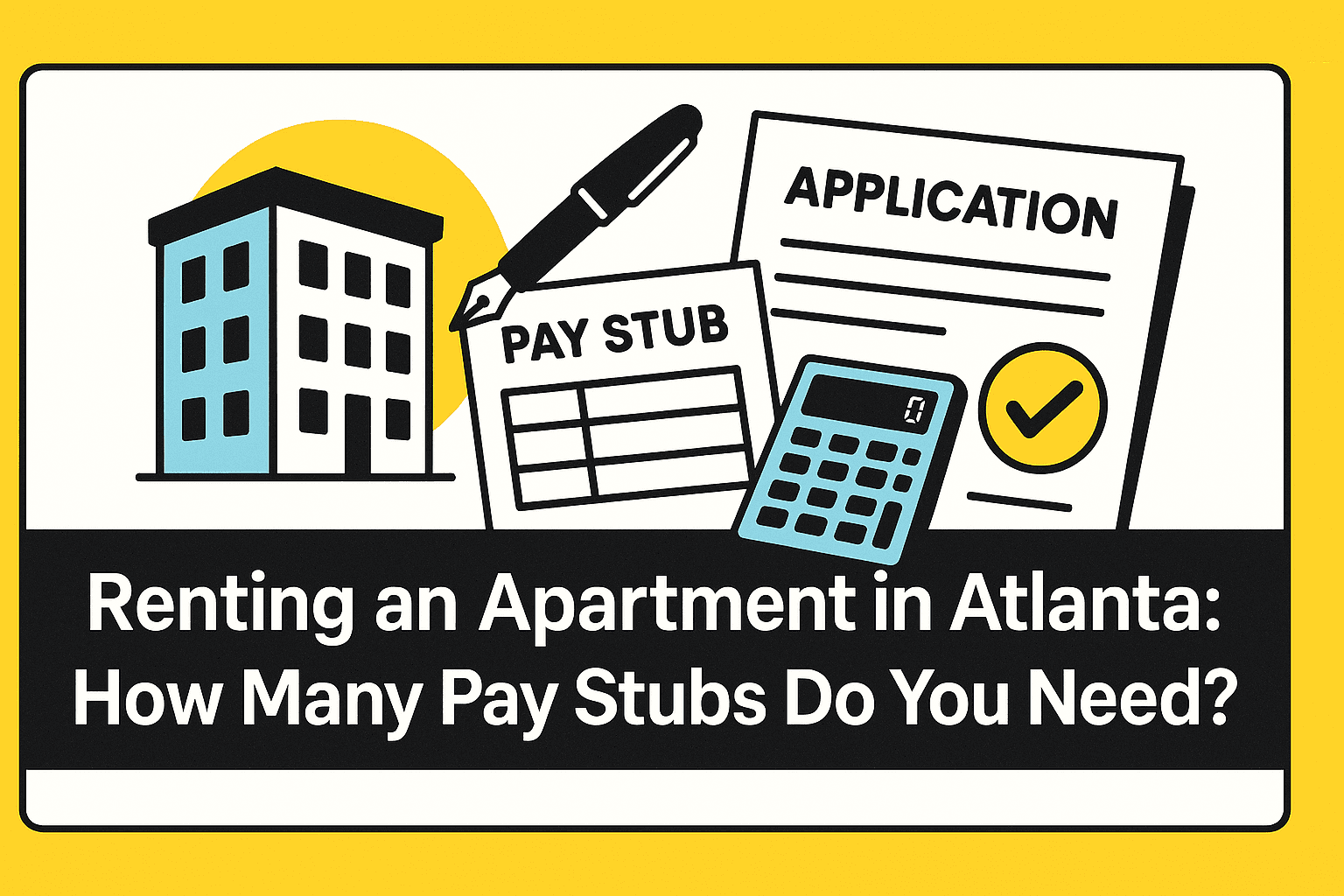 A couple reviewing pay stubs while touring an Atlanta apartment