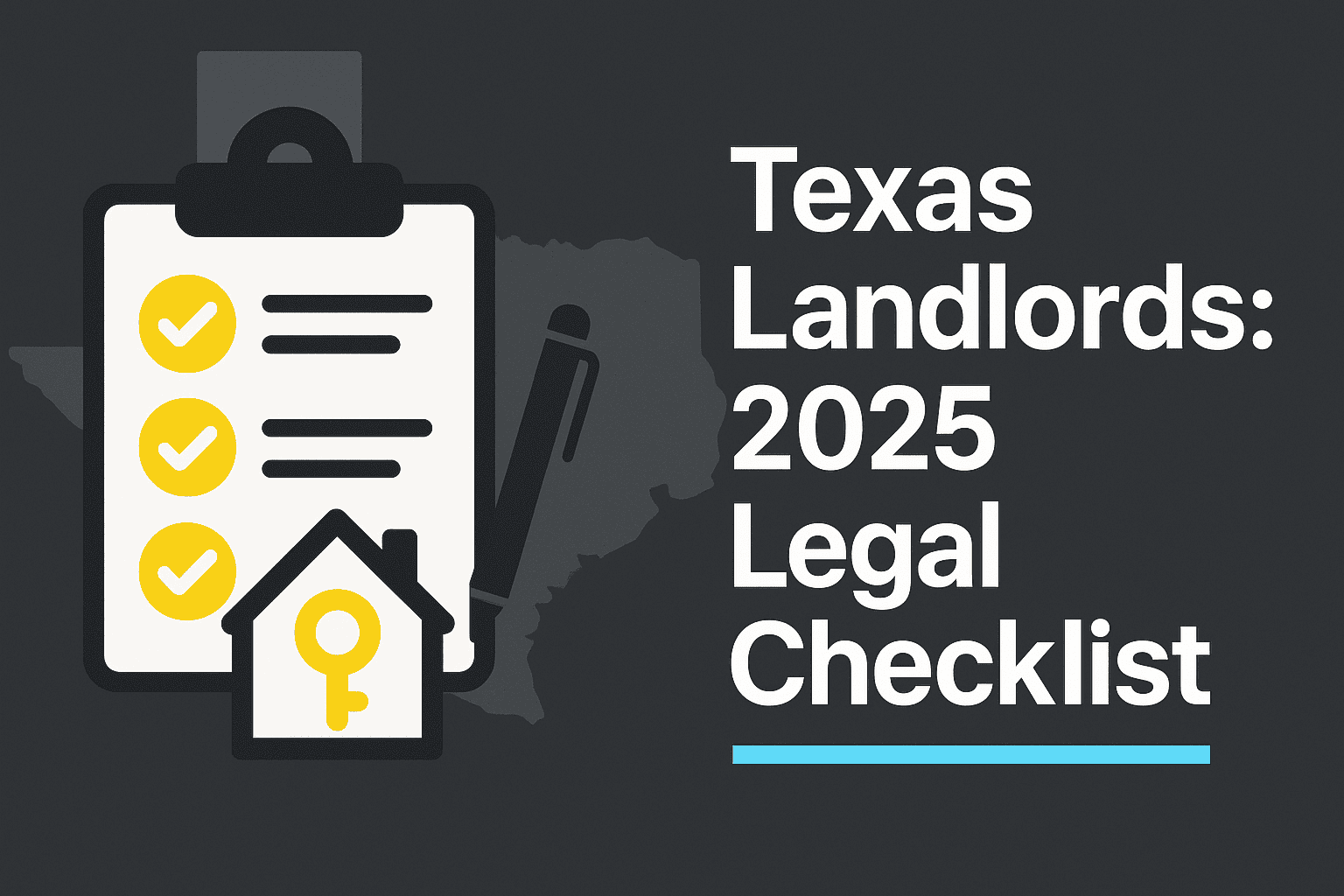 Texas Landlords: 2025 Legal Checklist 1 Illustration of a landlord reviewing legal documents in Texas