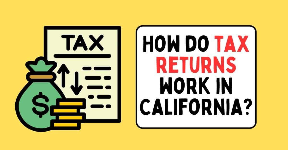 Illustration of people filing tax returns in California