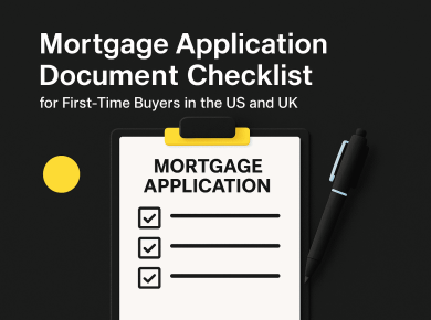 mortgage application checklist for first‑time buyers (US & UK): W‑2/payslips, bank statements, ID, and proof of deposit