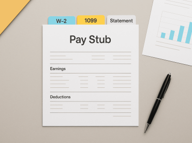 Proof of income formatting guide with W-2, 1099, T4 and payslips for US, UK & Canada.
