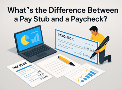 Difference between pay stub and paycheck - financial blog image